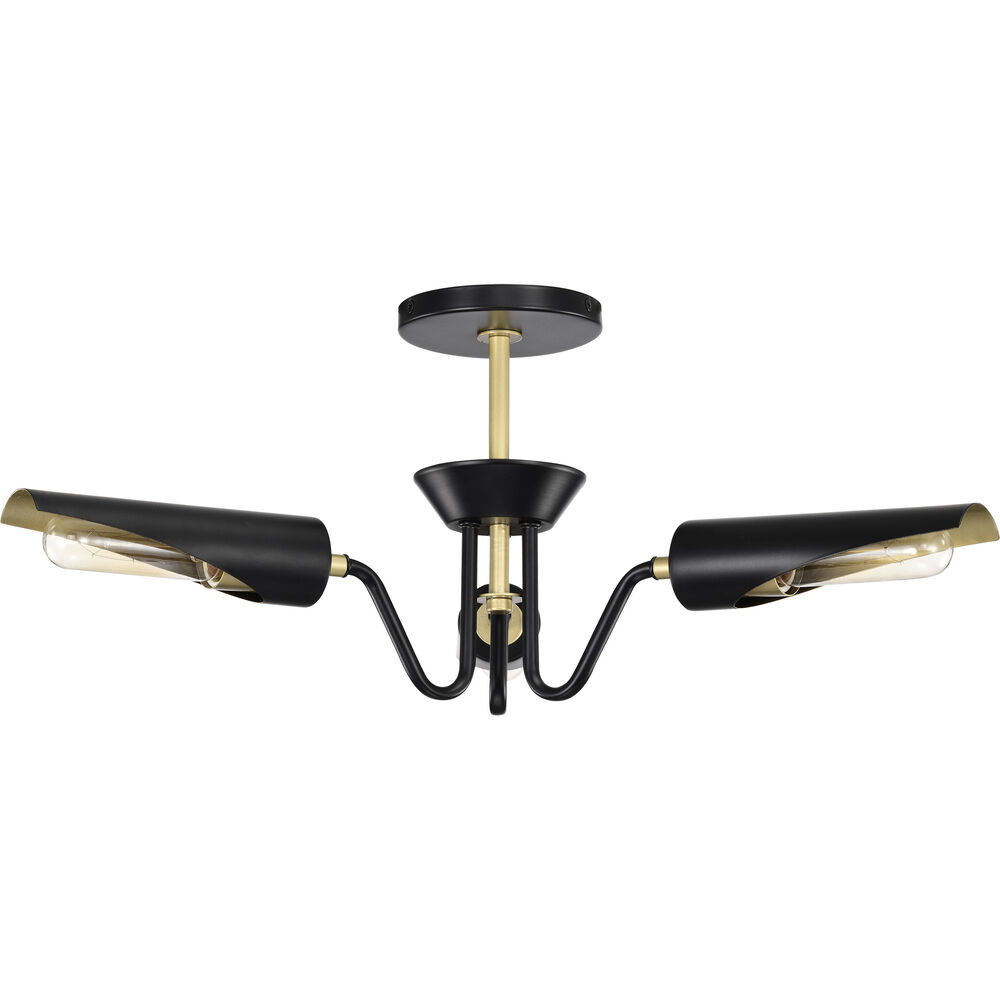 Nuvo Lighting Marc 3 Light 21 Inch Matte Black Chandelier Ceiling Light