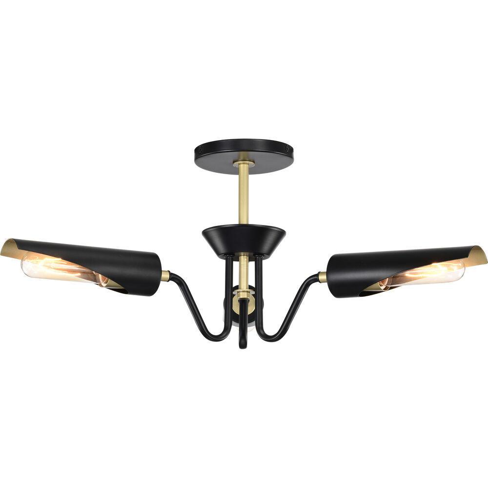 Nuvo Lighting Marc 3 Light 21 Inch Matte Black Chandelier Ceiling Light