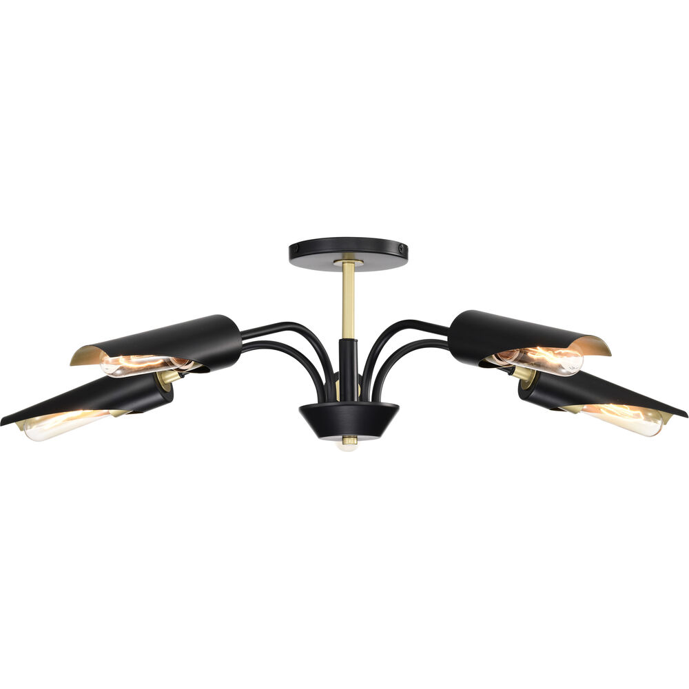 Nuvo Lighting Marc 5 Light 28.5 Inch Matte Black Chandelier Ceiling Light