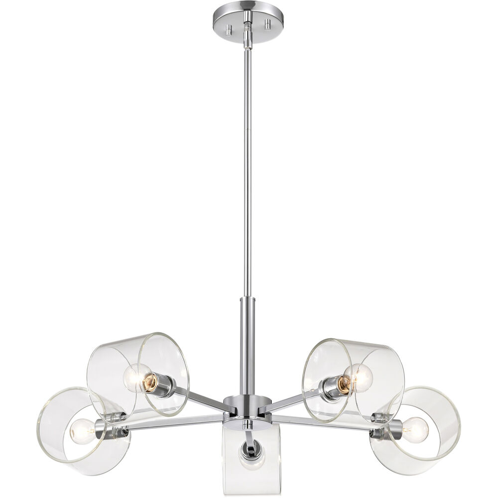 Nuvo Lighting Marlowe 5 Light 28 Inch Polished Nickel Chandelier Ceiling Light