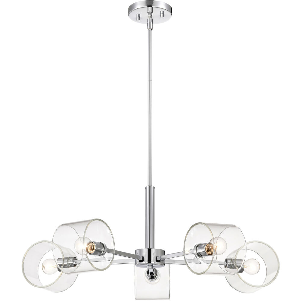Nuvo Lighting Marlowe 5 Light 28 Inch Polished Nickel Chandelier Ceiling Light
