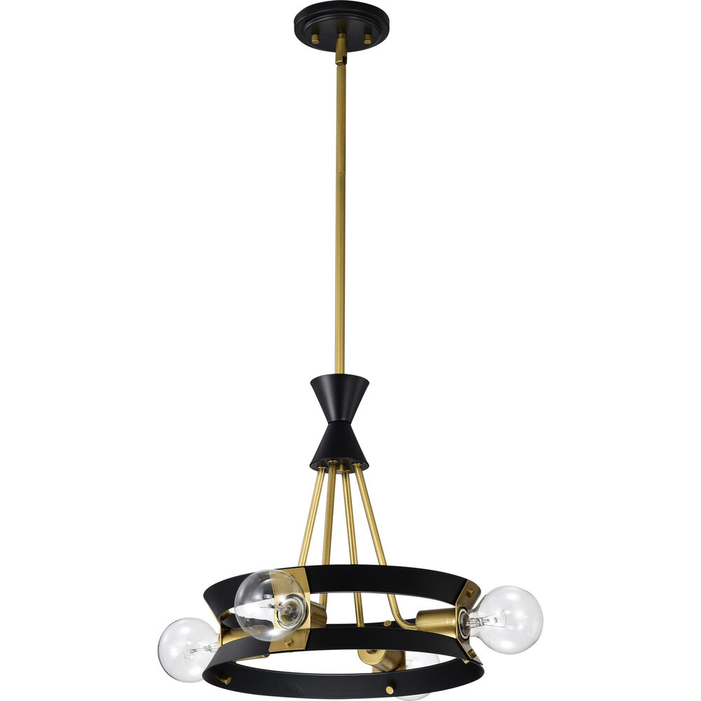 Nuvo Lighting Marsden 4 Light 13.25 Inch Matte Black Chandelier Ceiling Light