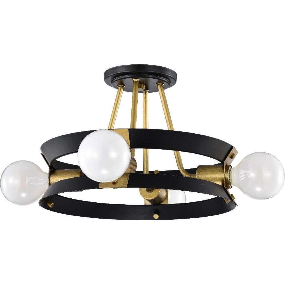 nuvo lighting Marsden 4 Light 13.25 inch Matte Black Semi Flush Mount Ceiling Light