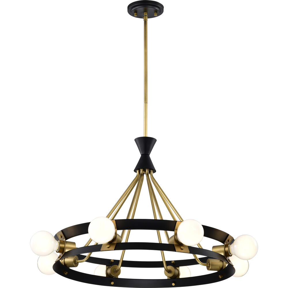 Nuvo Lighting Marsden 8 Light 23.13 Inch Matte Black Chandelier Ceiling Light