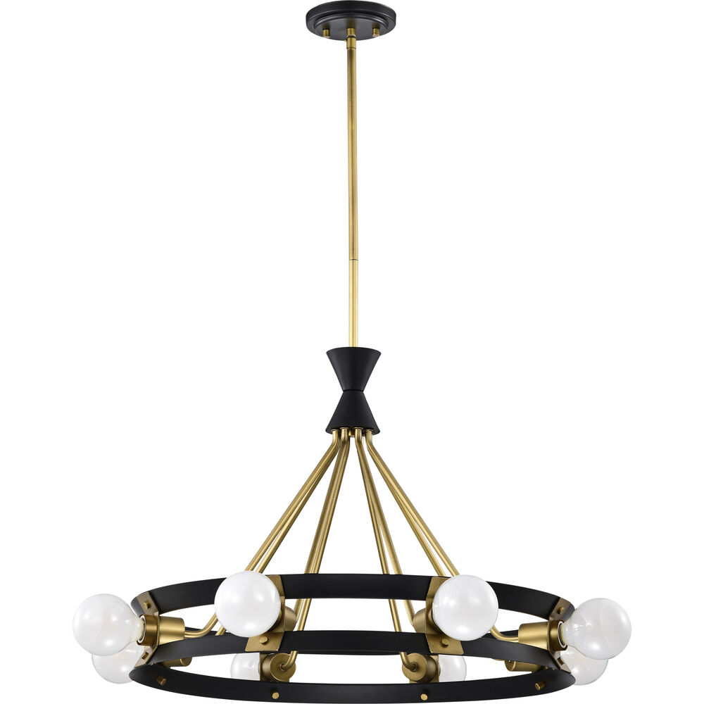 Nuvo Lighting Marsden 8 Light 23.13 Inch Matte Black Chandelier Ceiling Light