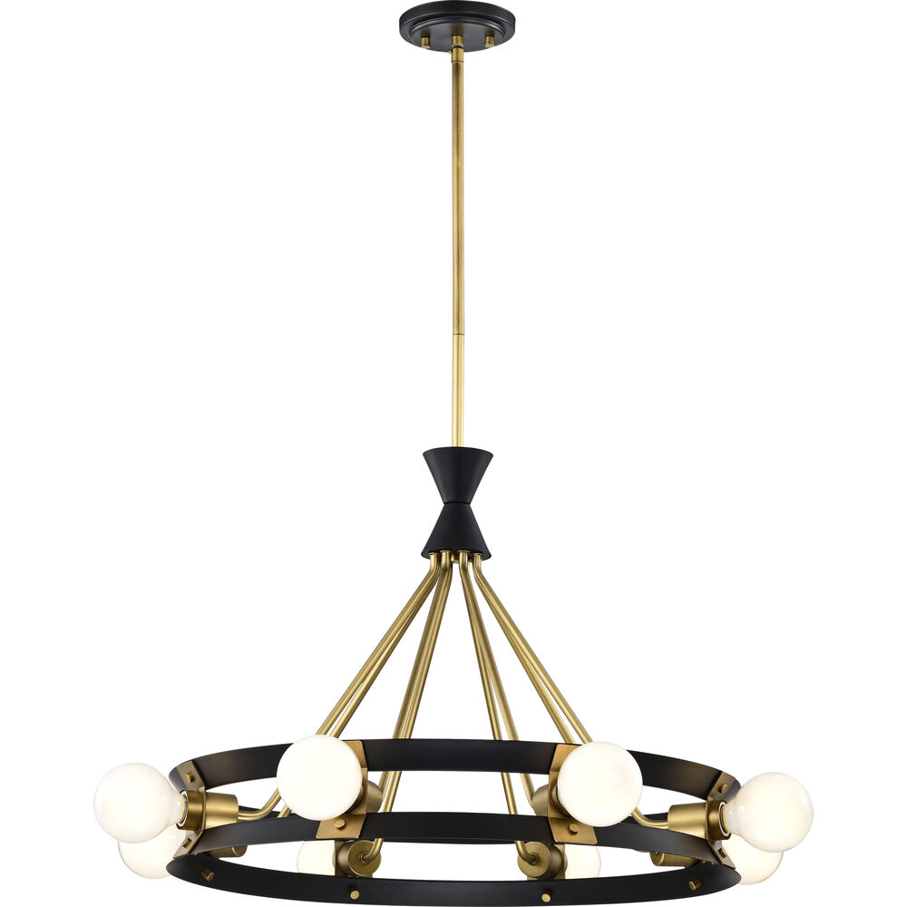 Nuvo Lighting Marsden 8 Light 23.13 Inch Matte Black Chandelier Ceiling Light