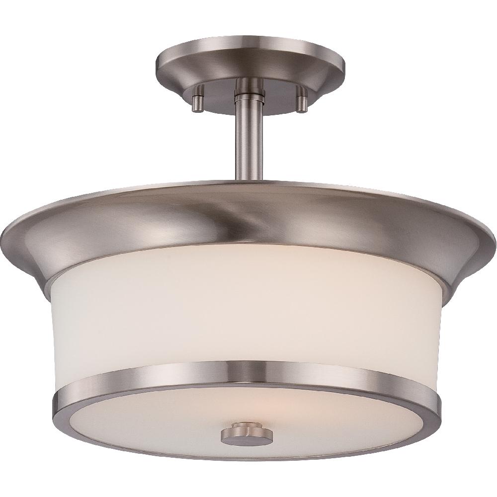 nuvo lighting Mobili 2 Light 13 inch Brushed Nickel Semi Flush Mount Ceiling Light