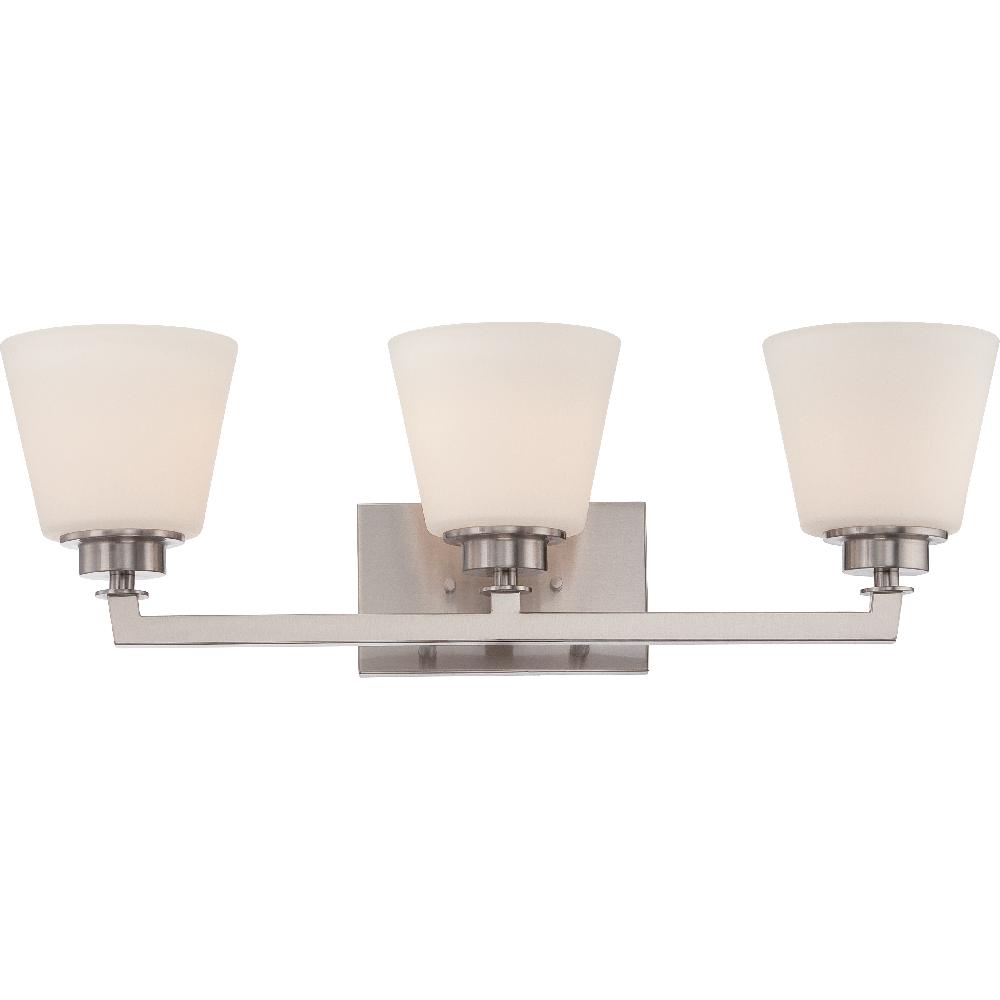 nuvo lighting Mobili 3 Light 25 inch Brushed Nickel Vanity Light Wall Light