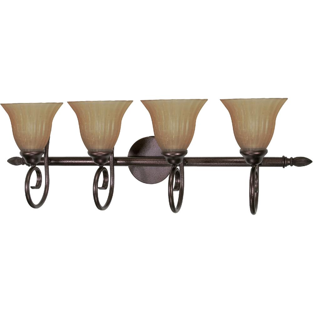 nuvo lighting Moulan 4 Light 32.5 inch Copper Bronze and Champagne Vanity Light Wall Light
