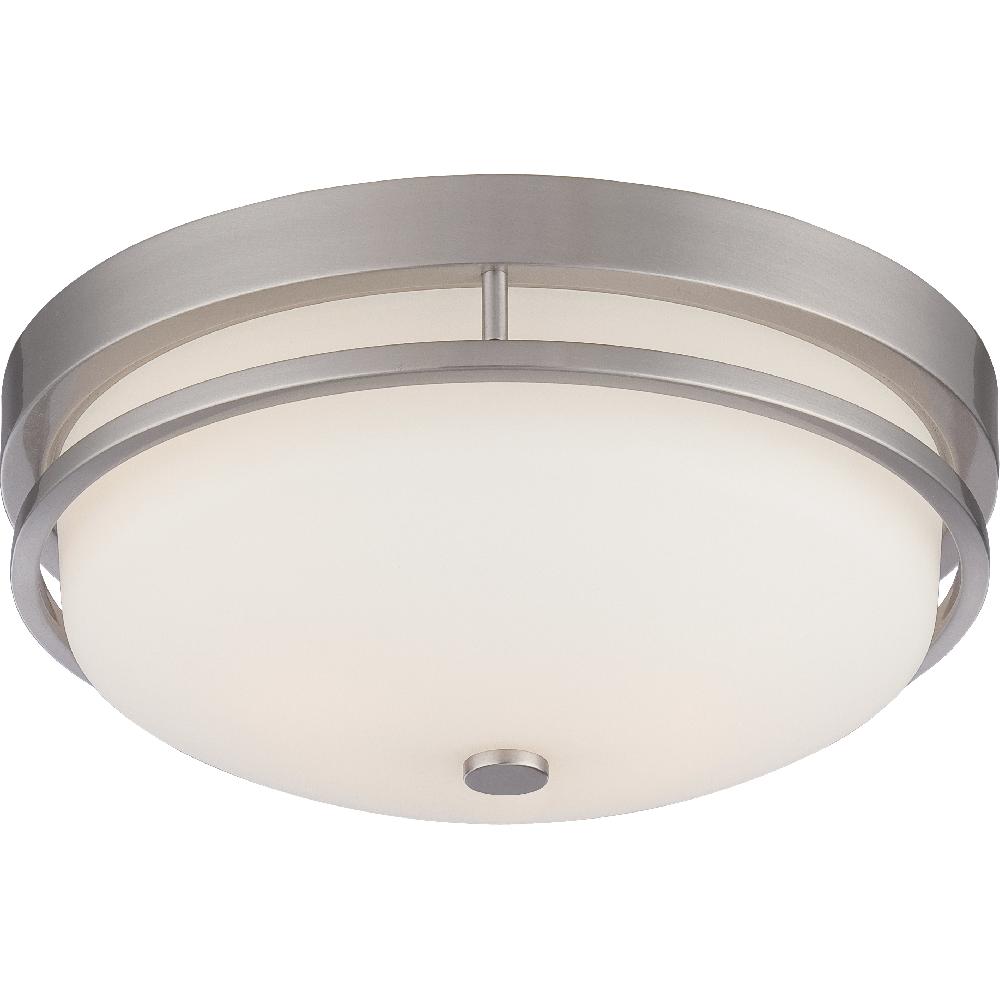 nuvo lighting Neval 2 Light 13 inch Brushed Nickel Flush Mount Ceiling Light
