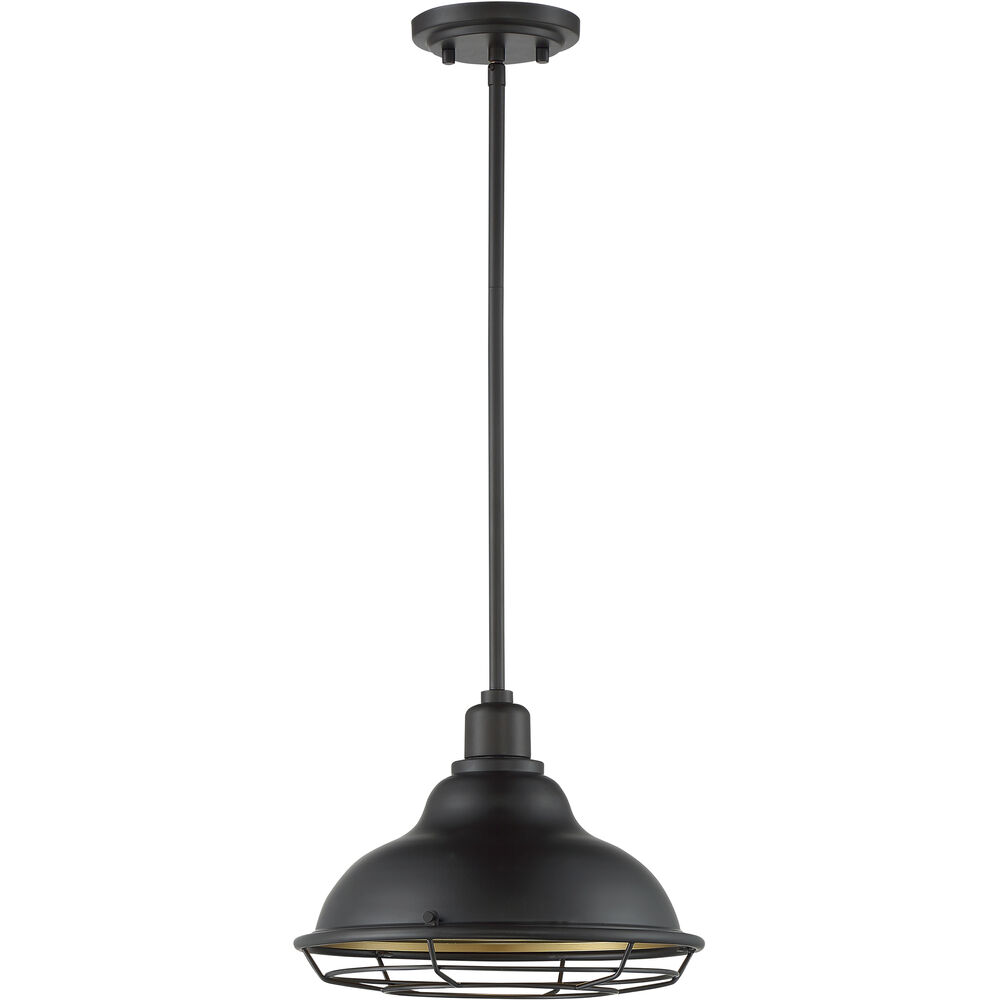 Nuvo Lighting Newbridge 1 Light 12 Inch Dark Bronze And Gold Pendant Ceiling Light