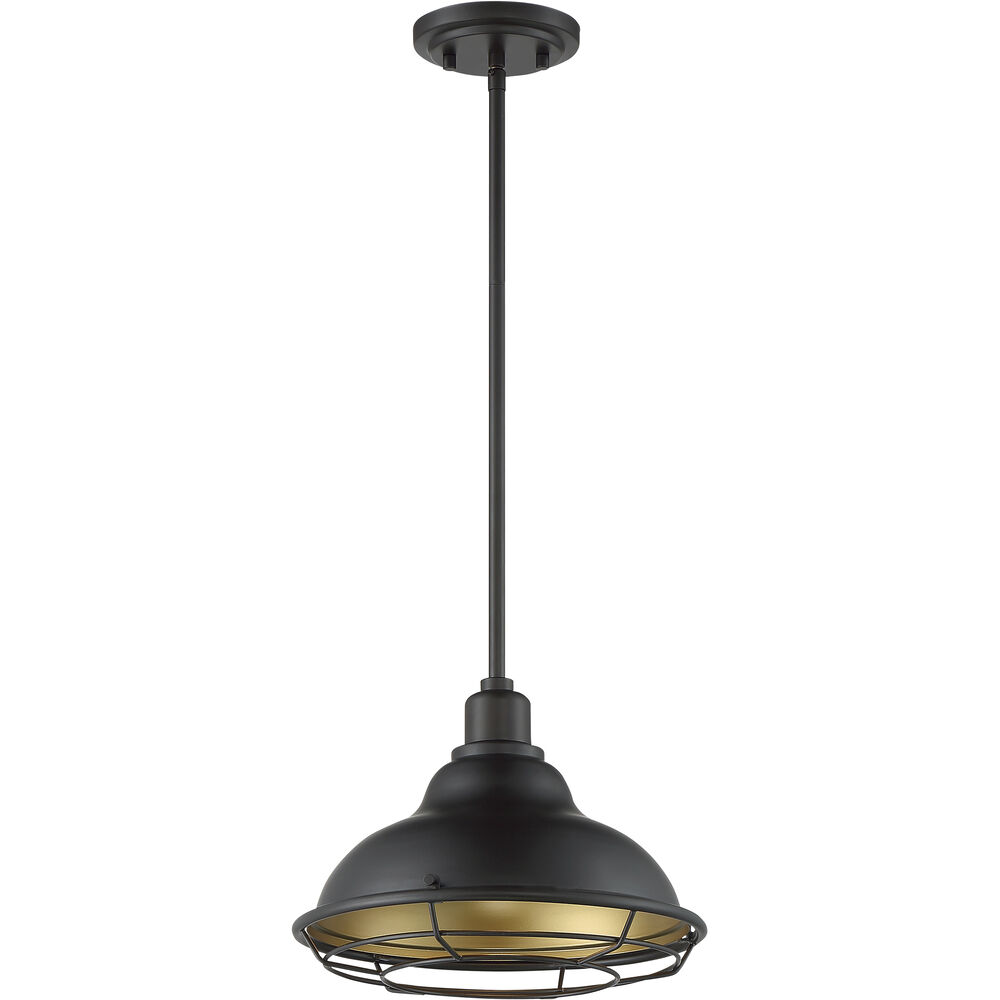 Nuvo Lighting Newbridge 1 Light 12 Inch Dark Bronze And Gold Pendant Ceiling Light