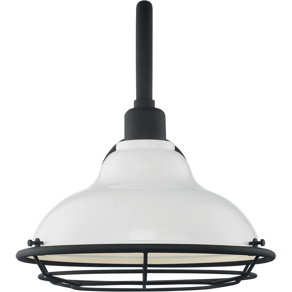 Nuvo Lighting Newbridge 1 Light 14 Inch Gloss White And Textured Black Outdoor Wall Fixture