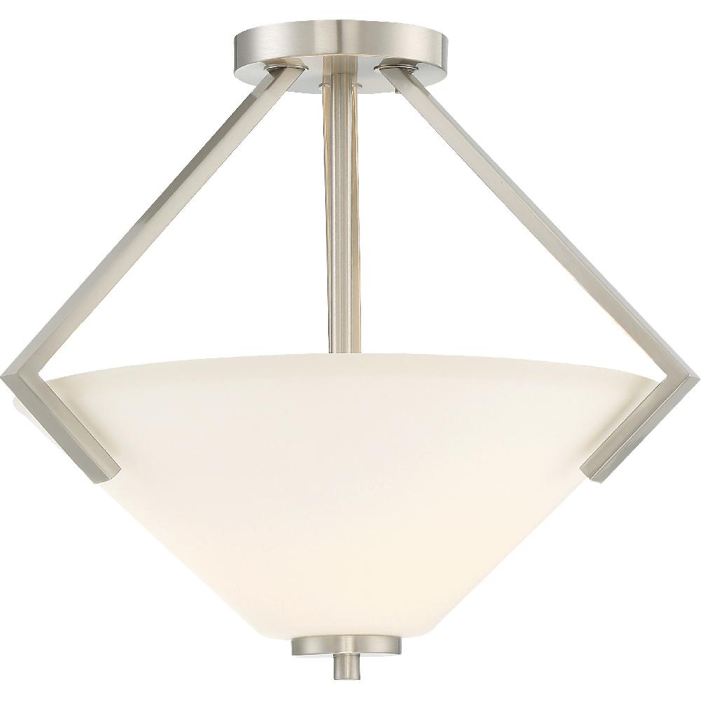 nuvo lighting Nome 2 Light 16.13 inch Brushed Nickel Semi Flush Mount Ceiling Light