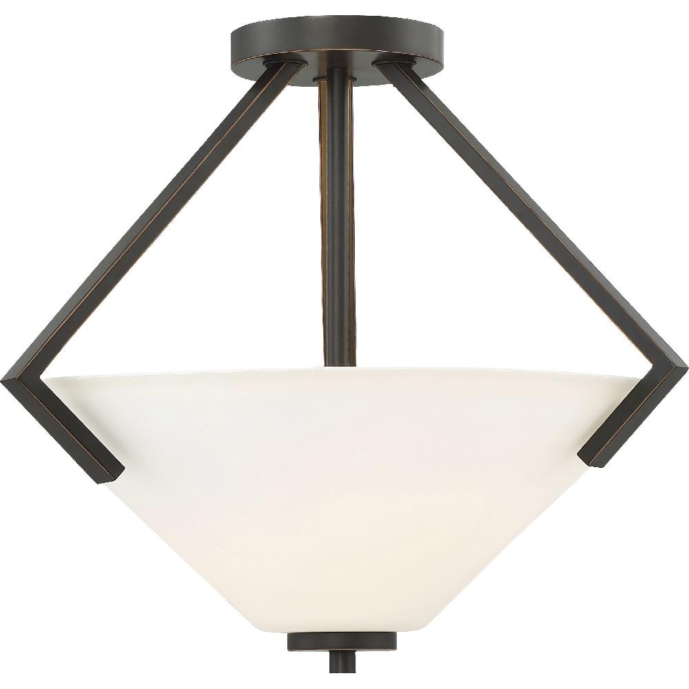 nuvo lighting Nome 2 Light 16.13 inch Mahogany Bronze Semi Flush Mount Ceiling Light