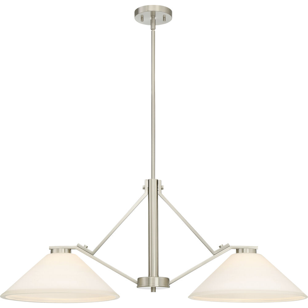 Nuvo Lighting Nome 2 Light 36.5 Inch Brushed Nickel Island Pendant Ceiling Light