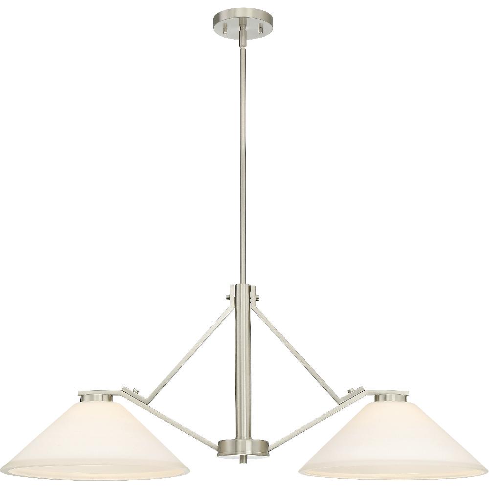 nuvo lighting Nome 2 Light 36.5 inch Brushed Nickel Island Pendant Ceiling Light