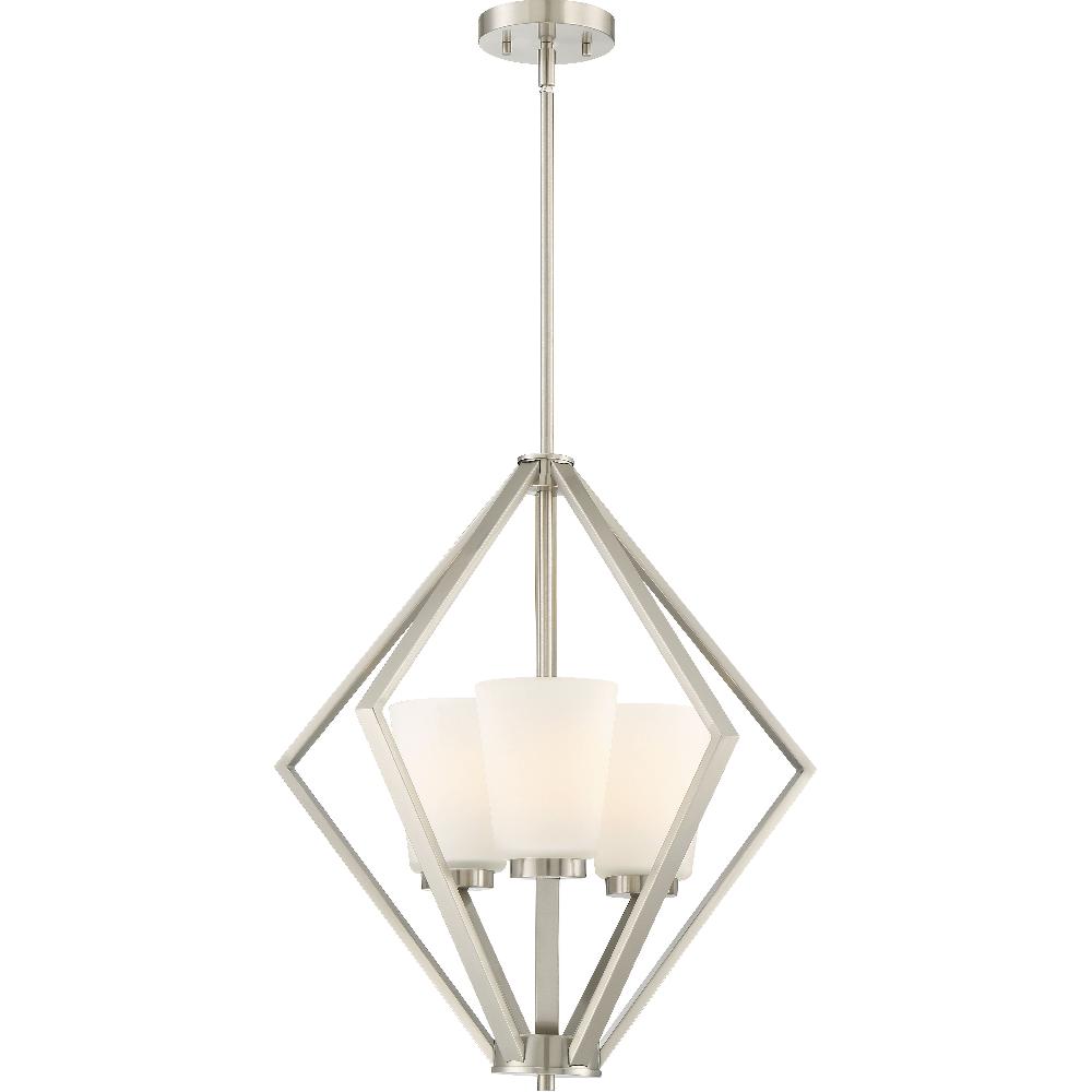 nuvo lighting Nome 3 Light 19.5 inch Brushed Nickel Pendant Ceiling Light