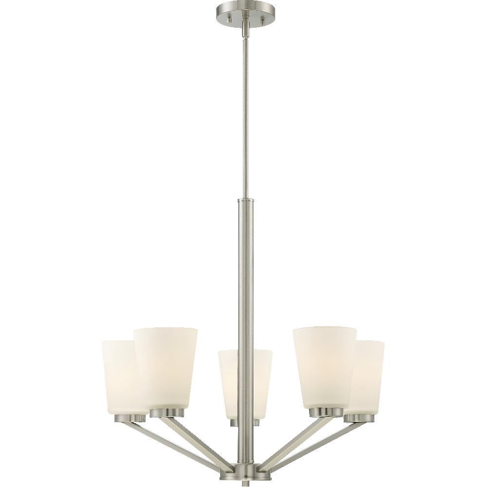 nuvo lighting Nome 5 Light 24 inch Brushed Nickel Chandelier Ceiling Light