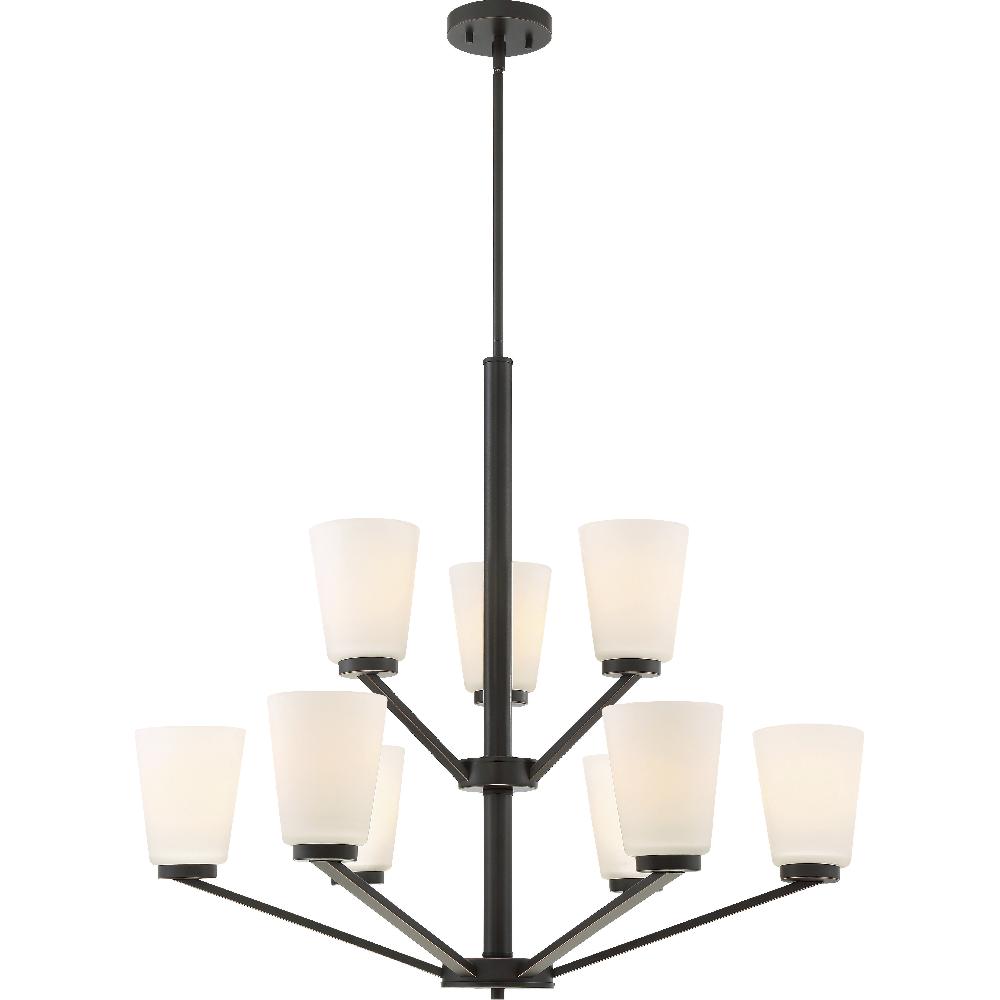 nuvo lighting Nome 9 Light 31 inch Mahogany Bronze Chandelier Ceiling Light