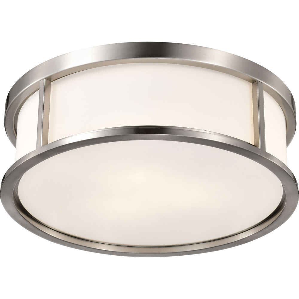 Nuvo Lighting Odeon 3 Light 17 Inch Brushed Nickel Flush Mount Ceiling Light