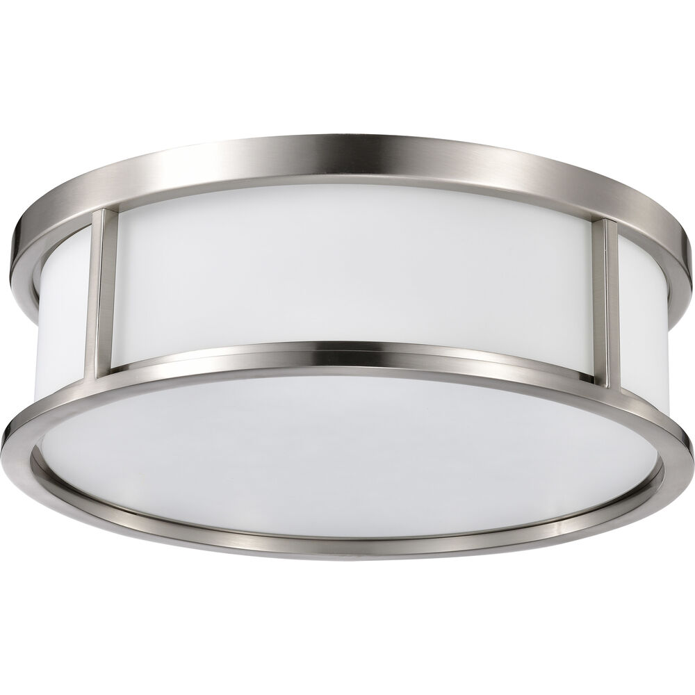Nuvo Lighting Odeon 3 Light 17 Inch Brushed Nickel Flush Mount Ceiling Light