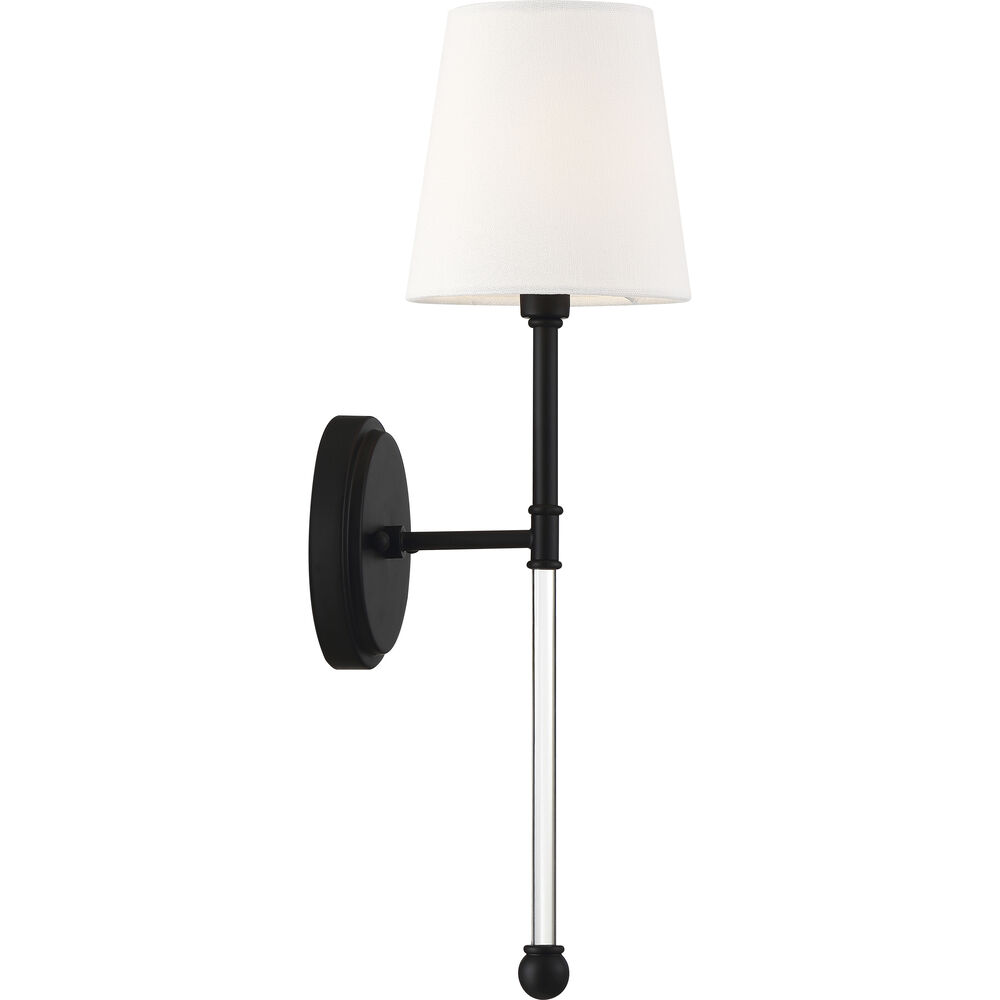 Nuvo Lighting Olmsted 1 Light 6 Inch Aged Bronze And White Fabric Wall Sconce Wall Light