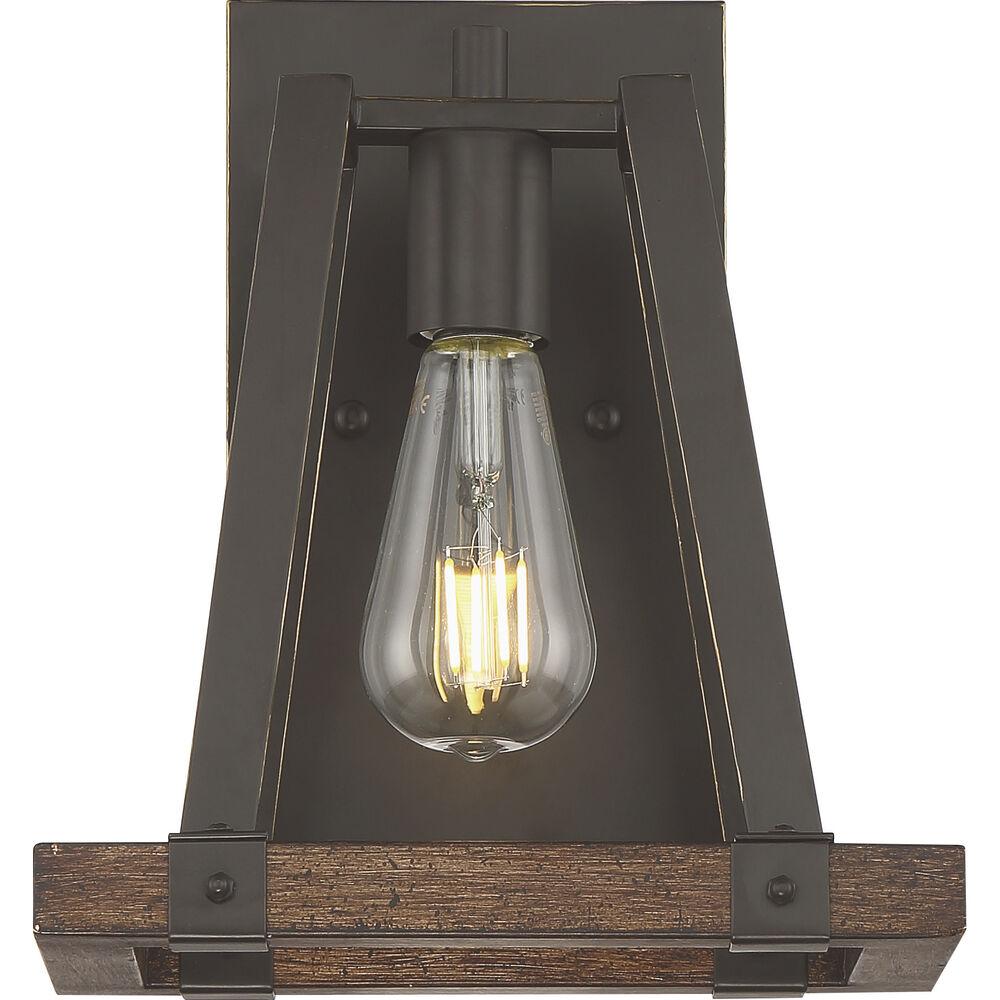 Nuvo Lighting Outrigger 1 Light 9.5 Inch Mahogany Bronze And Nutmeg Wood Wall Sconce Wall Light