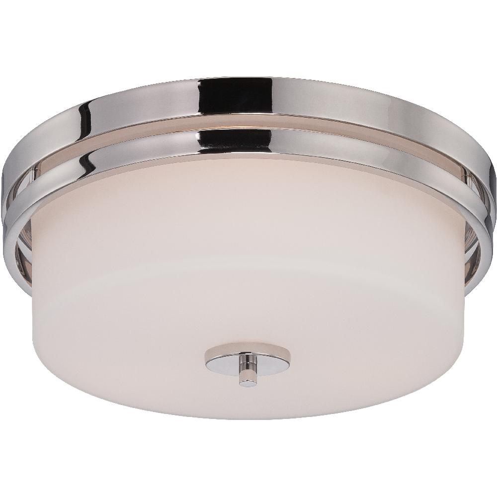 nuvo lighting Parallel 3 Light 15 inch Polished Nickel Flush Mount Ceiling Light