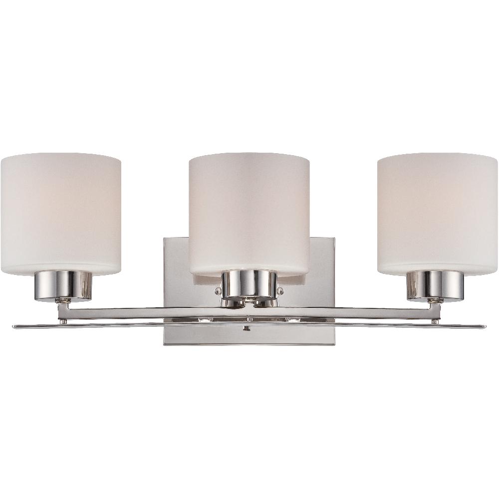 nuvo lighting Parallel 3 Light 21 inch Polished Nickel Vanity Light Wall Light