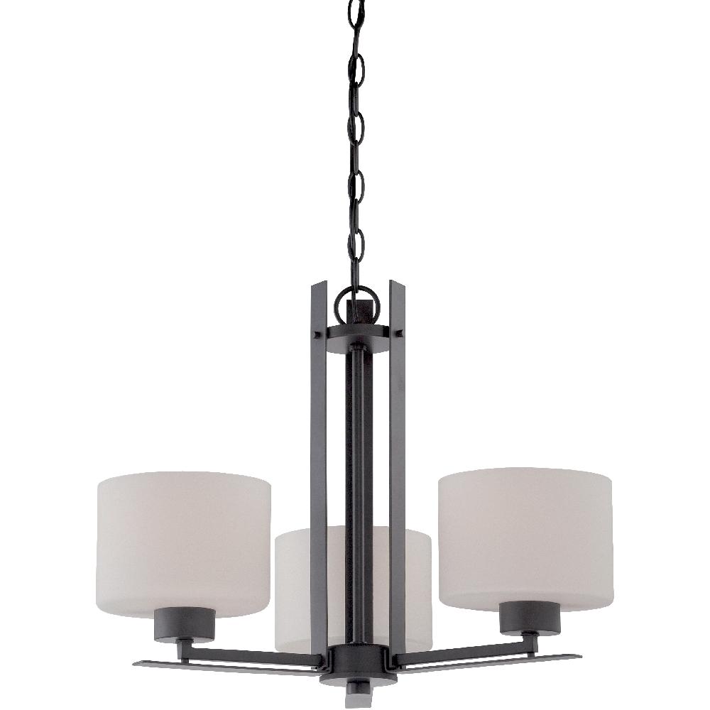 nuvo lighting Parallel 3 Light 23 inch Aged Bronze Chandelier Ceiling Light