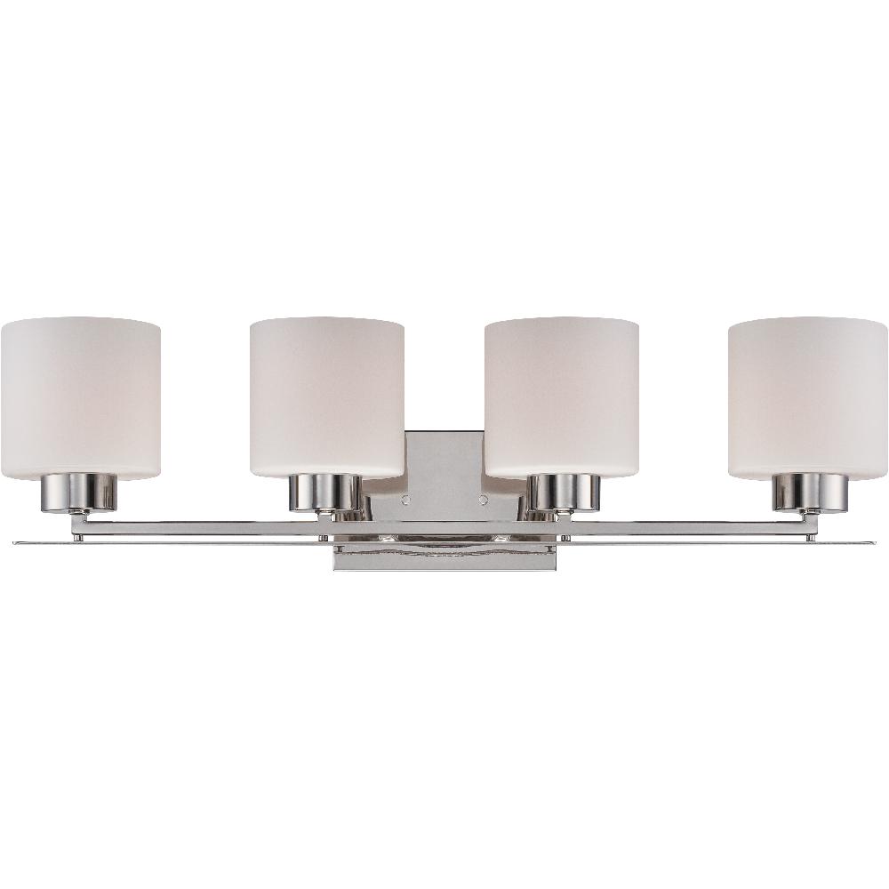 nuvo lighting Parallel 4 Light 29 inch Polished Nickel Vanity Light Wall Light