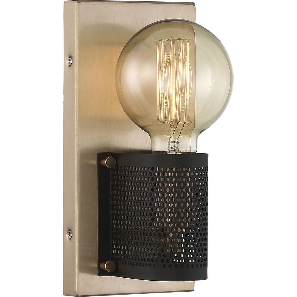 Nuvo Lighting Passage 1 Light 4.5 Inch Copper Brushed Brass And Black Wall Sconce Wall Light