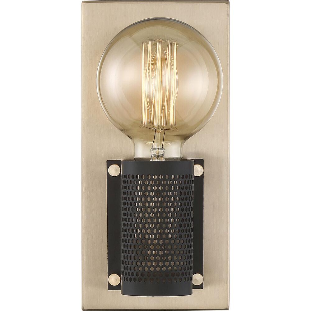 Nuvo Lighting Passage 1 Light 4.5 Inch Copper Brushed Brass And Black Wall Sconce Wall Light