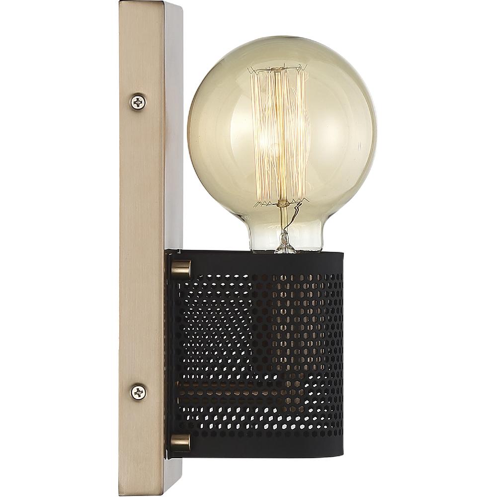 nuvo lighting Passage 1 Light 4.5 inch Copper Brushed Brass and Black Wall Sconce Wall Light