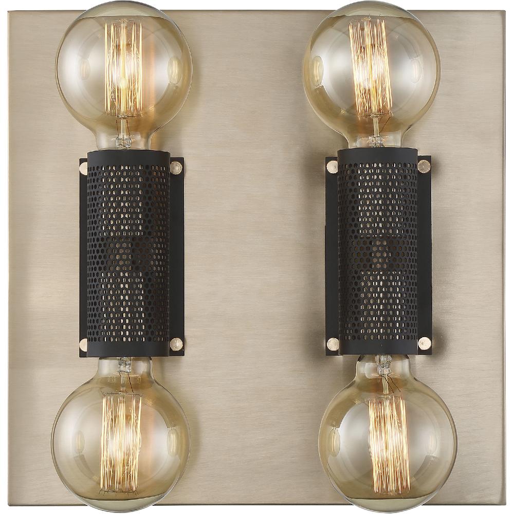 nuvo lighting Passage 4 Light 13.75 inch Copper Brushed Brass and Black Flush Mount Ceiling Light