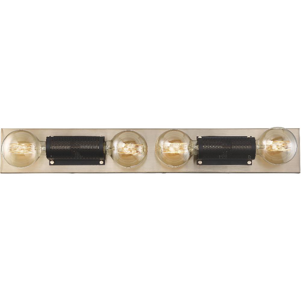 nuvo lighting Passage 4 Light 30 inch Copper Brushed Brass and Black Vanity Light Wall Light