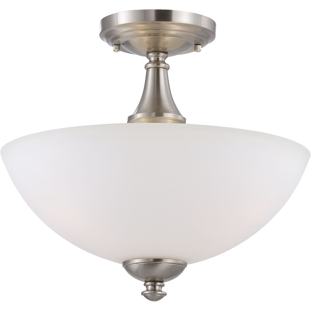 Nuvo Lighting Patton 3 Light 13 Inch Brushed Nickel Semi Flush Mount Ceiling Light