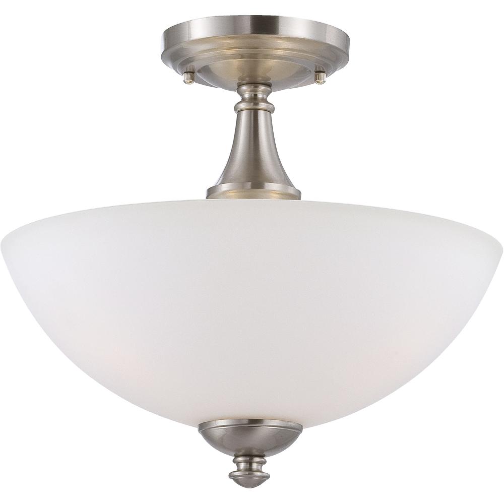 nuvo lighting Patton 3 Light 13 inch Brushed Nickel Semi Flush Mount Ceiling Light