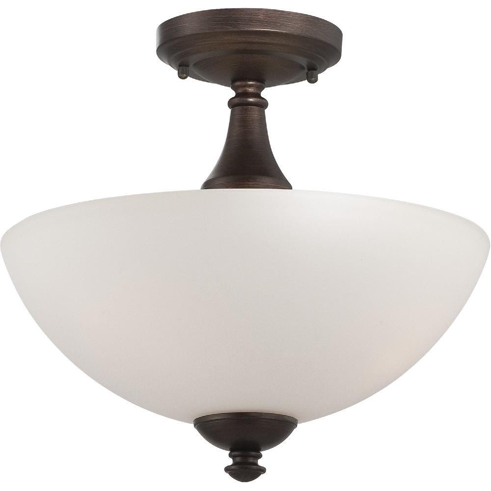 nuvo lighting Patton 3 Light 13 inch Prairie Bronze Semi Flush Mount Ceiling Light