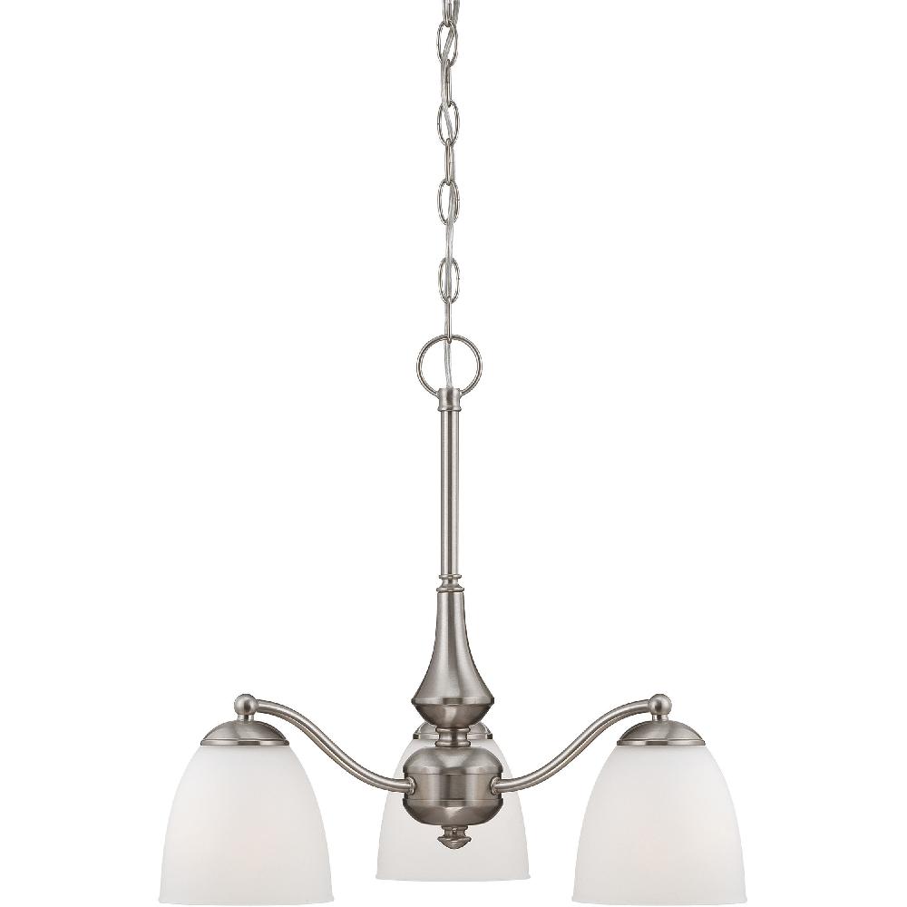 nuvo lighting Patton 3 Light 21 inch Brushed Nickel Chandelier Ceiling Light