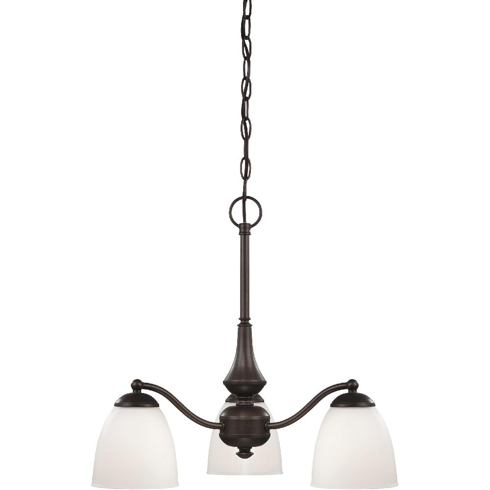 nuvo lighting Patton 3 Light 21 inch Prairie Bronze Chandelier Ceiling Light