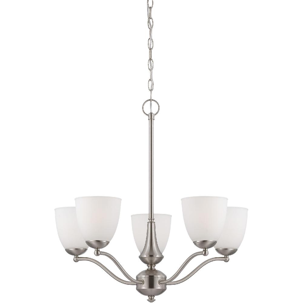 nuvo lighting Patton 5 Light 25 inch Brushed Nickel Chandelier Ceiling Light