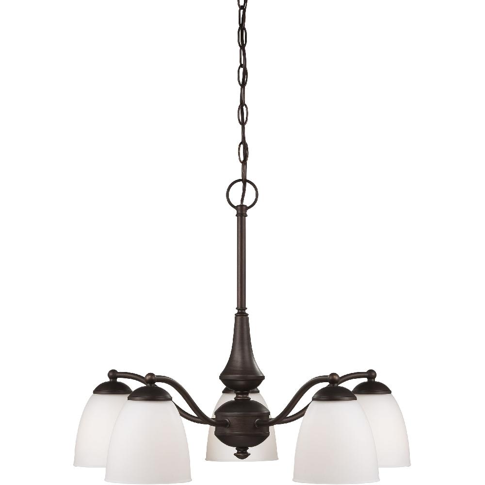 nuvo lighting Patton 5 Light 25 inch Prairie Bronze Chandelier Ceiling Light