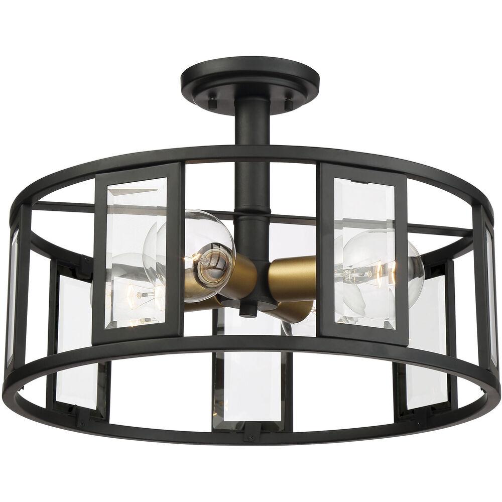 Nuvo Lighting Payne 4 Light 17 Inch Midnight Bronze Semi Flush Mount Ceiling Light