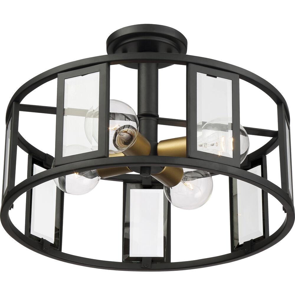 Nuvo Lighting Payne 4 Light 17 Inch Midnight Bronze Semi Flush Mount Ceiling Light