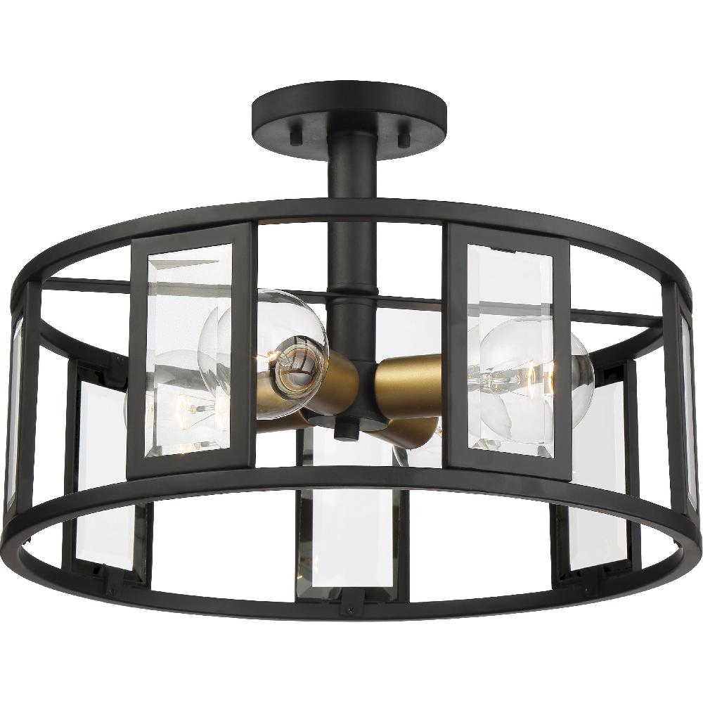 nuvo lighting Payne 4 Light 17 inch Midnight Bronze Semi Flush Mount Ceiling Light