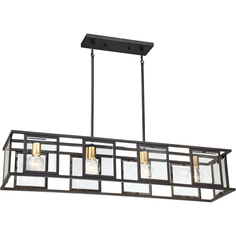 Nuvo Lighting Payne 4 Light 42 Inch Midnight Bronze Trestle Ceiling Light