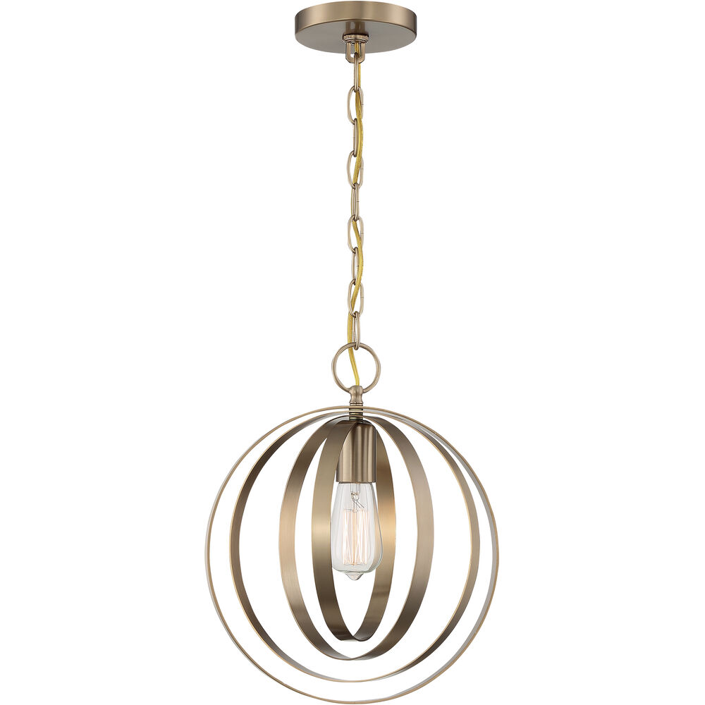 Nuvo Lighting Pendleton 1 Light 12 Inch Burnished Brass Pendant Ceiling Light