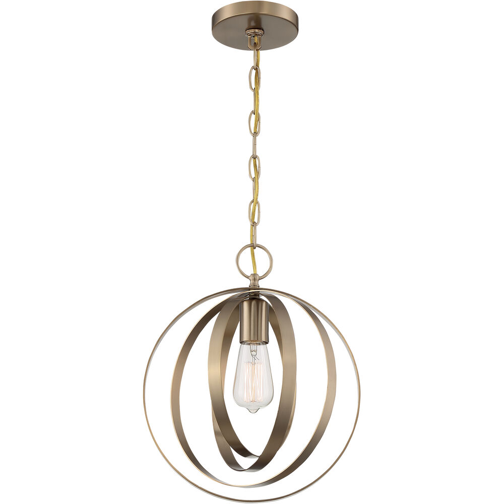 Nuvo Lighting Pendleton 1 Light 12 Inch Burnished Brass Pendant Ceiling Light